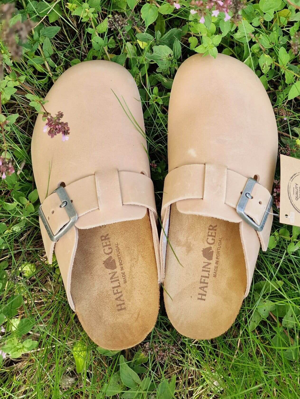 Clogs i blødt, lyst skind