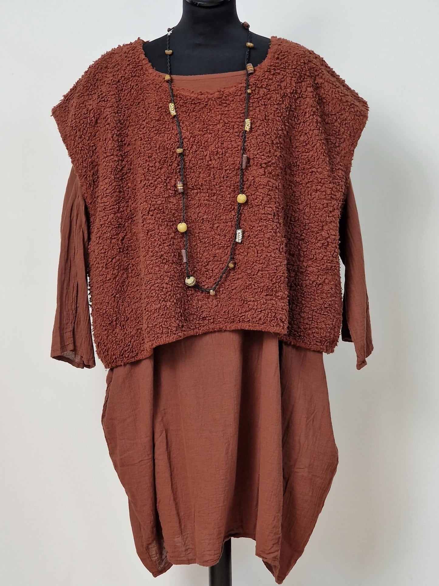 Kort, oversize, pelsvest