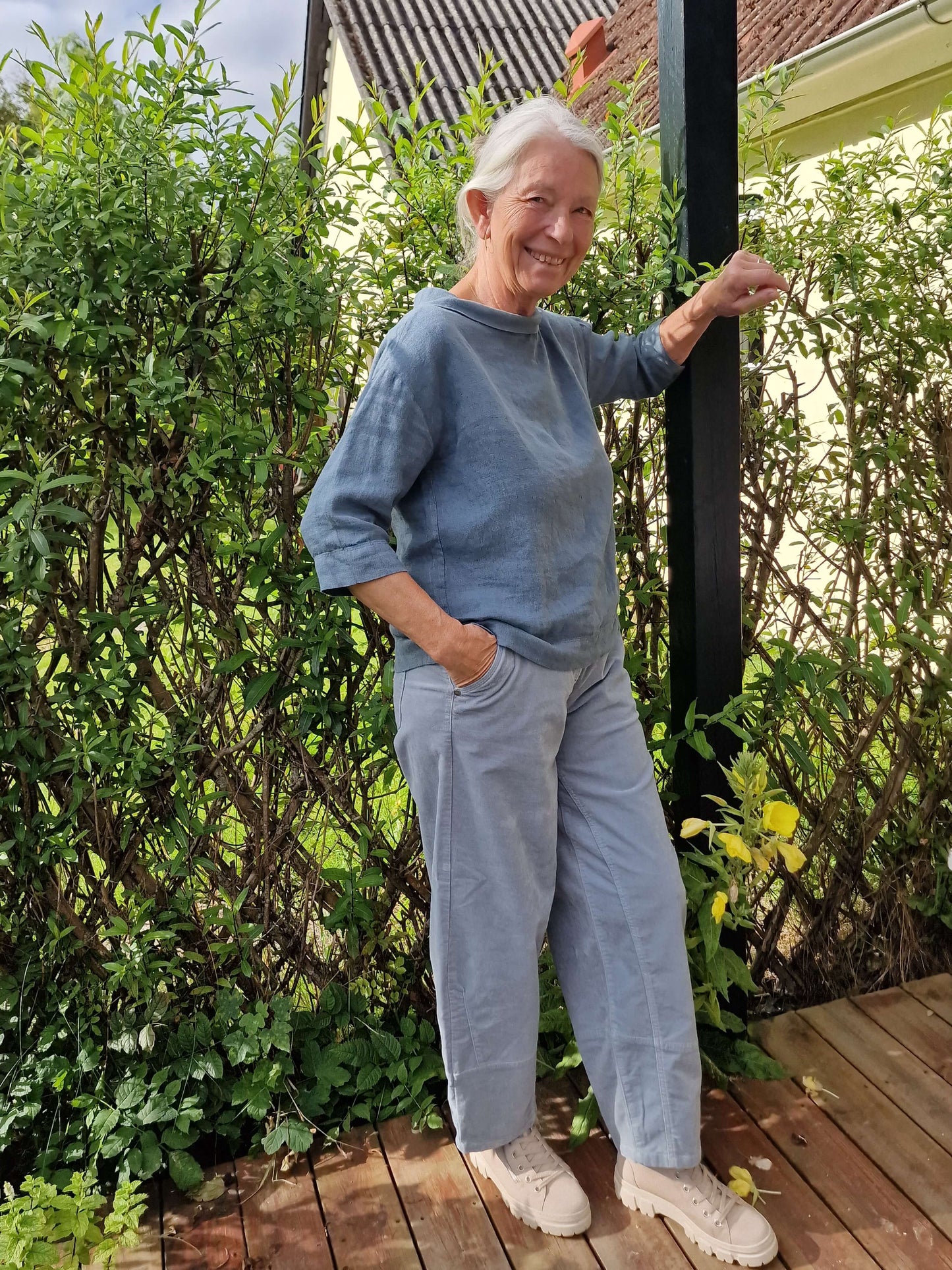 Blågrøn Bluse i retromodel