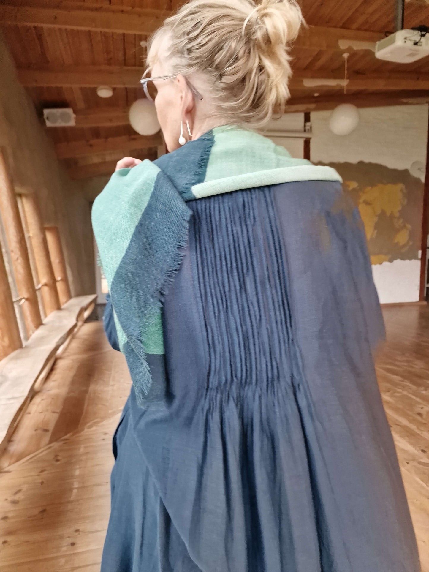 Kaftan/kjole i bomuld og silke