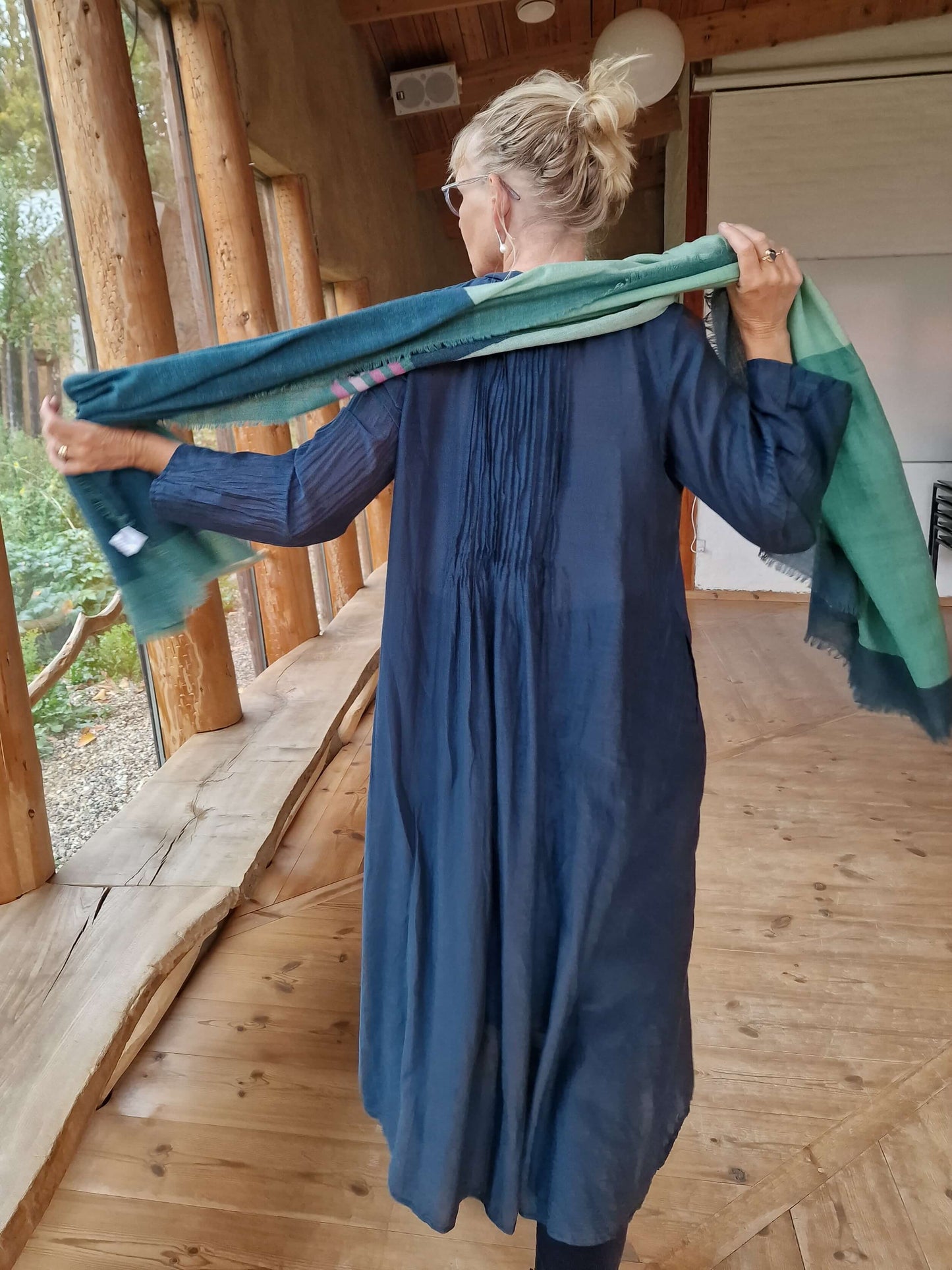 Kaftan/kjole i bomuld og silke