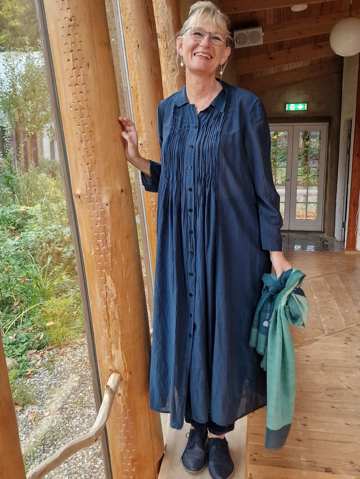 Kaftan/kjole i bomuld og silke