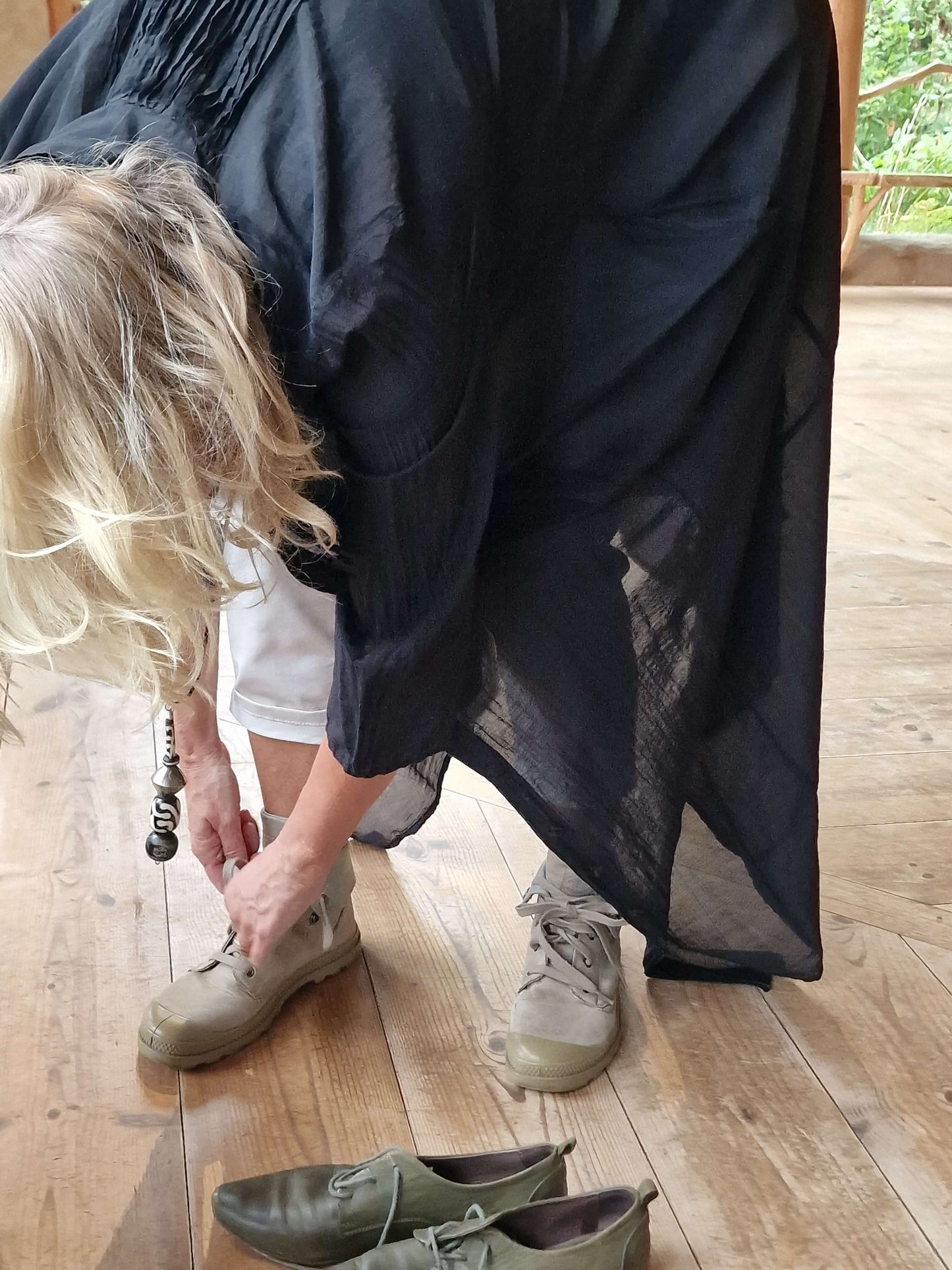 Kaftan/kjole i bomuld og silke