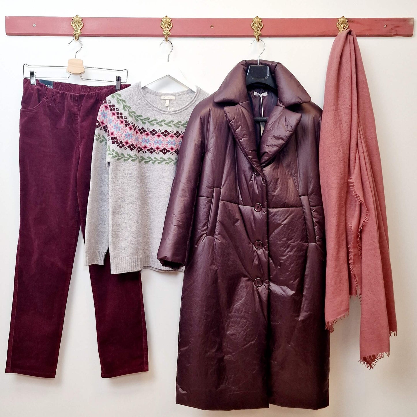 Stort, strikket tørklæde