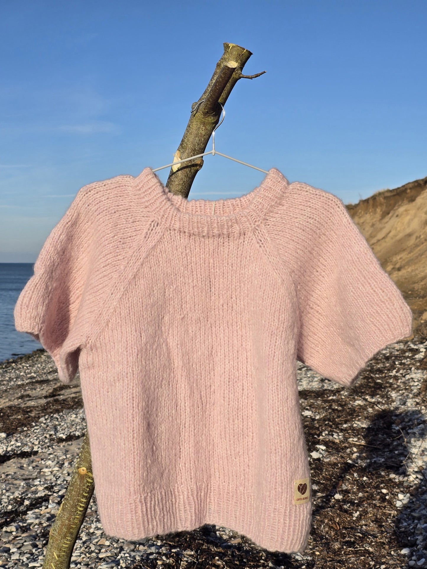 Håndstrikket T-shirt, rosa