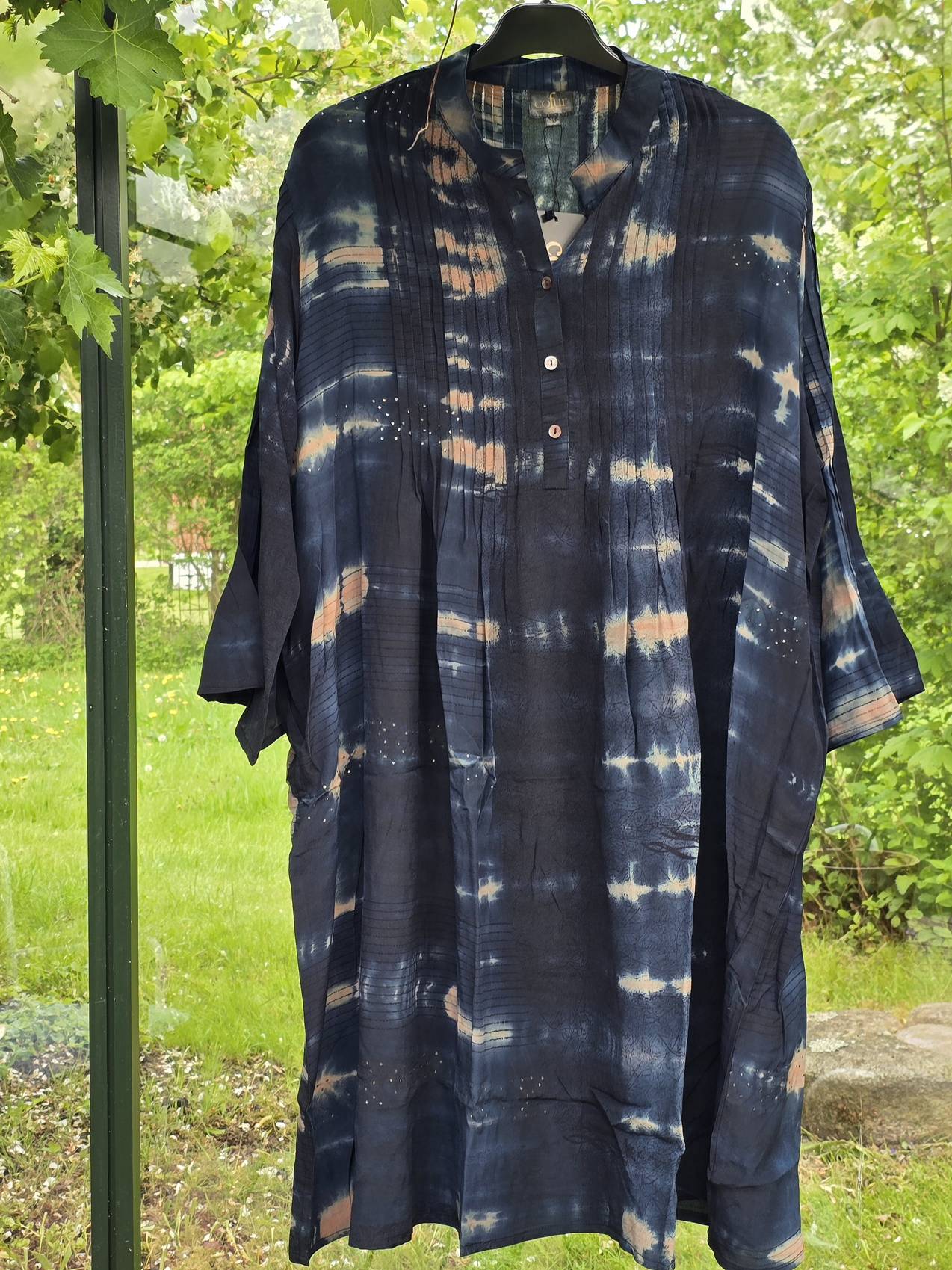 "City Dress" Sort, blå og beige M/L