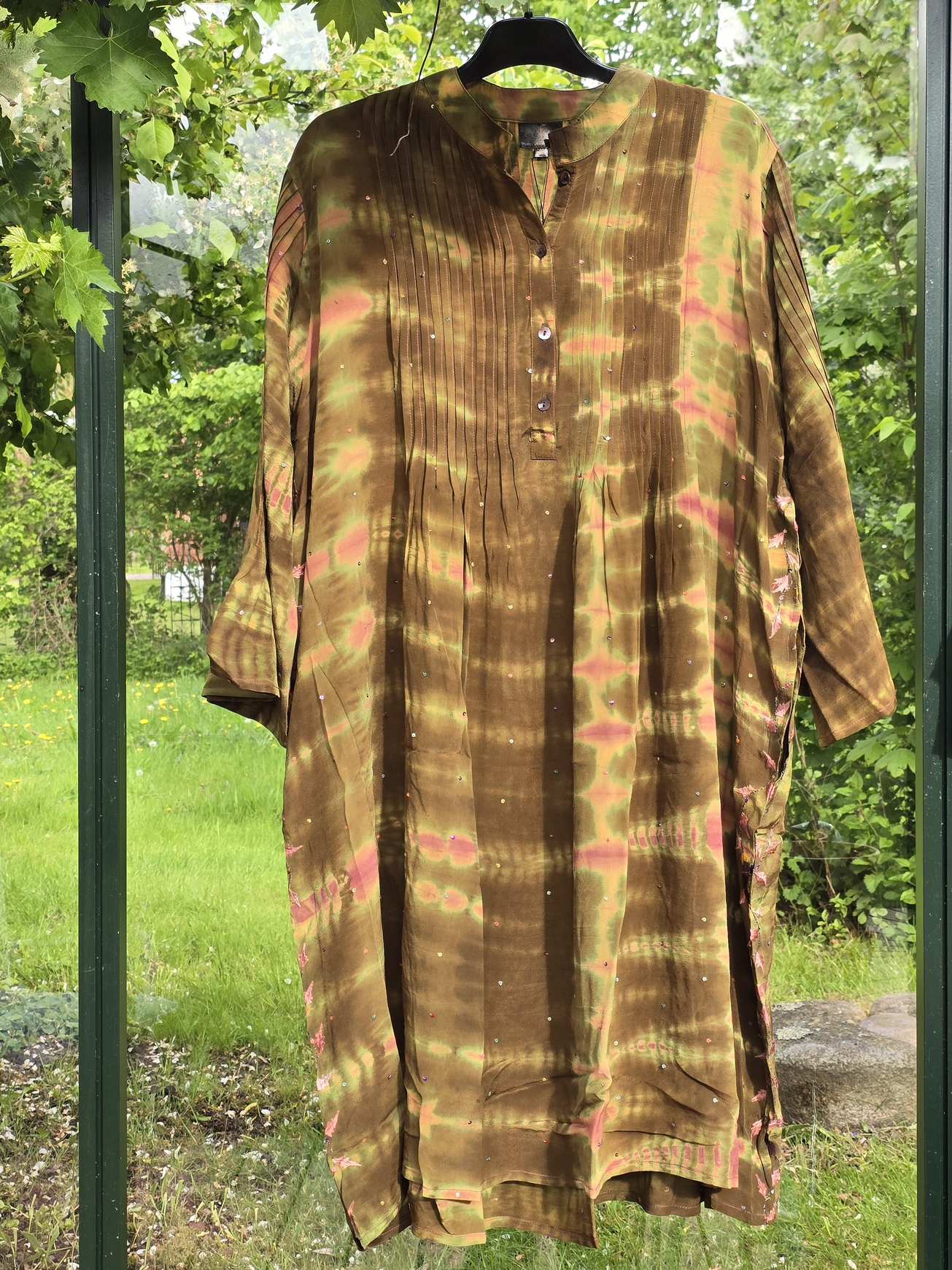 "City Dress" Brun, gul og lyserød M/L