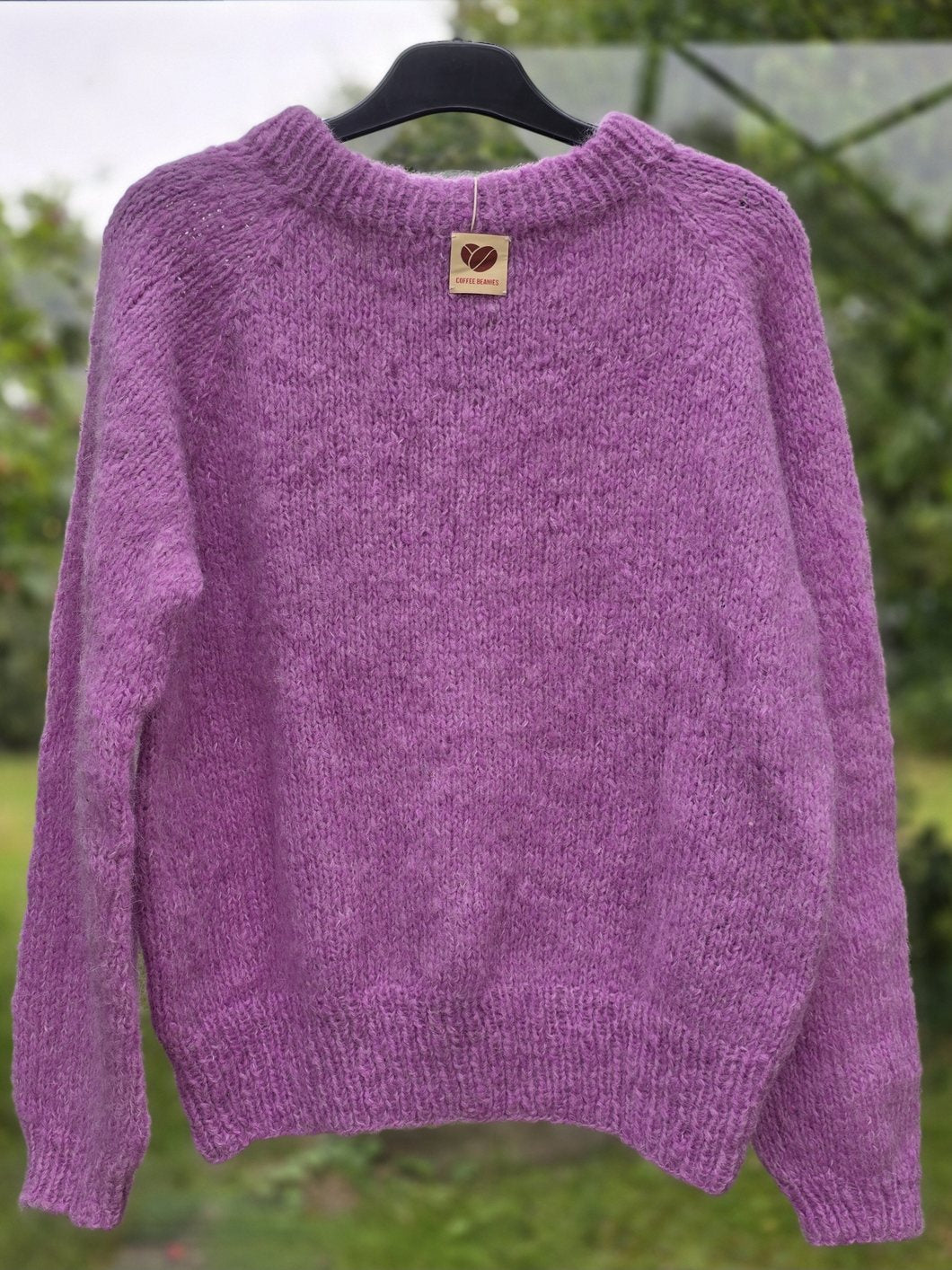 Håndstrikket sweater, violet