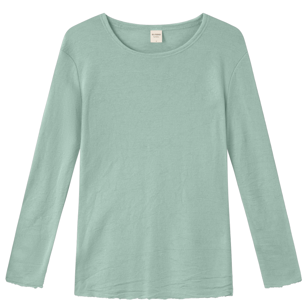 4002 Uldbluse med lange ærmer, Sea Foam Green