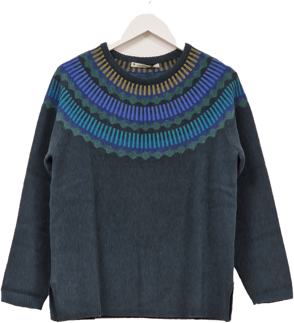 Sweater med mønsterstrik