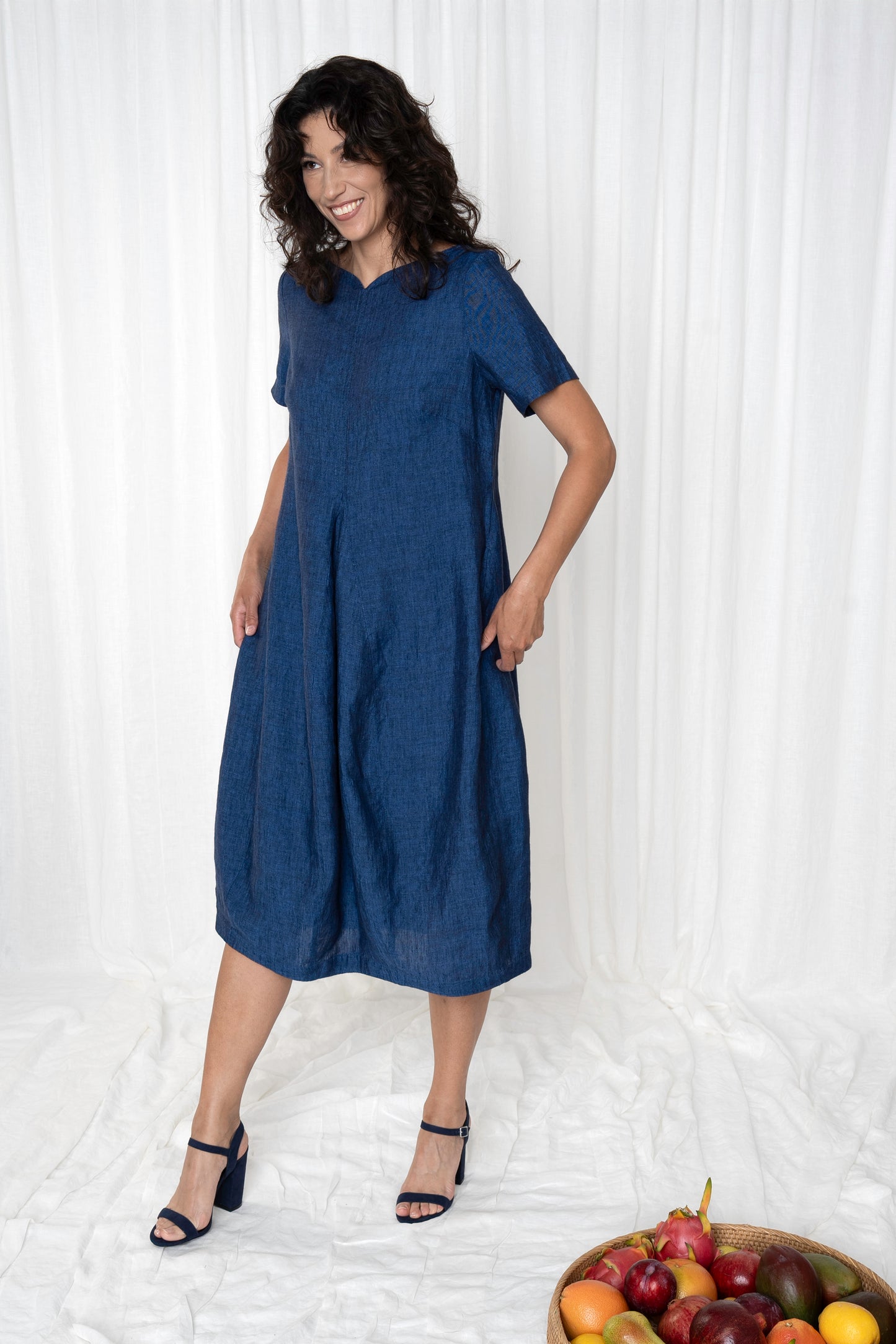 Lang kjole i ballonfacon