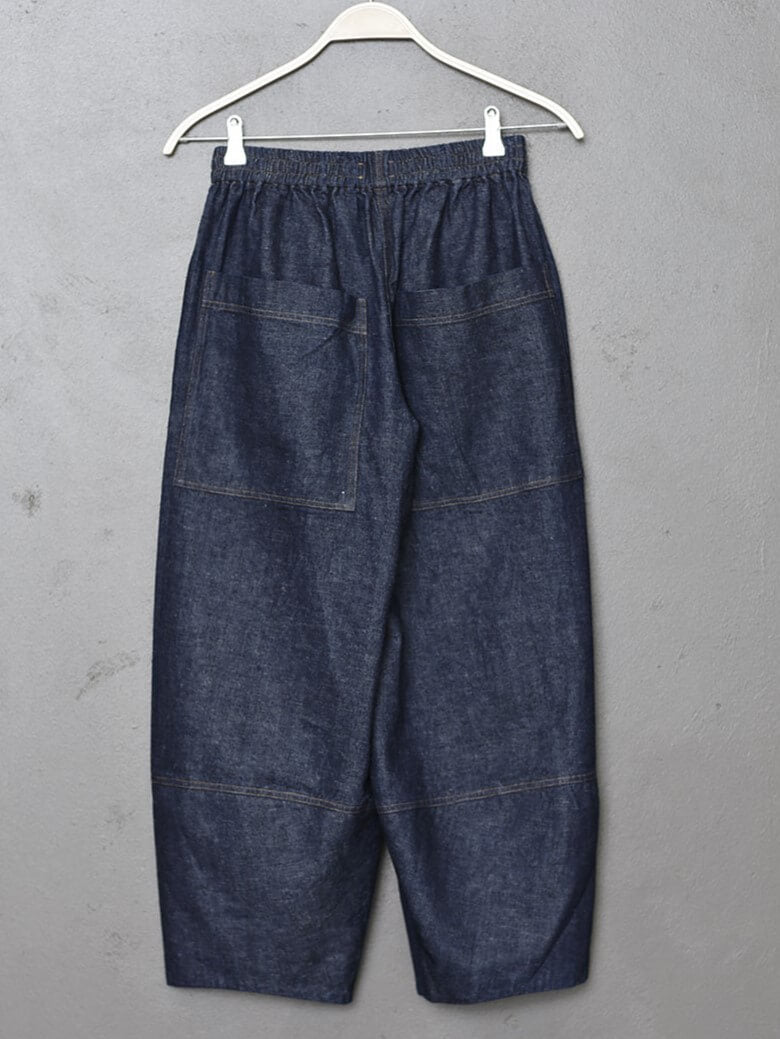 Løs denimbuks med elastik