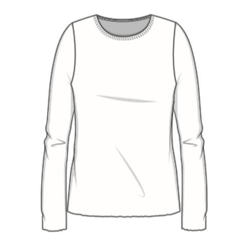 4002 Uldbluse med lange ærmer, Indigo Melange