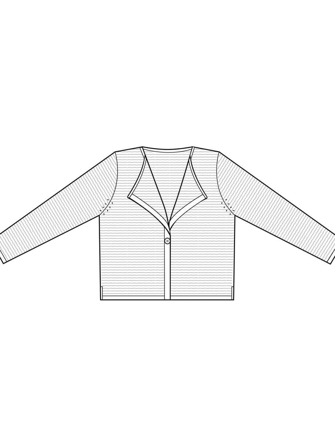 Grøn cardigan med en enkelt knap