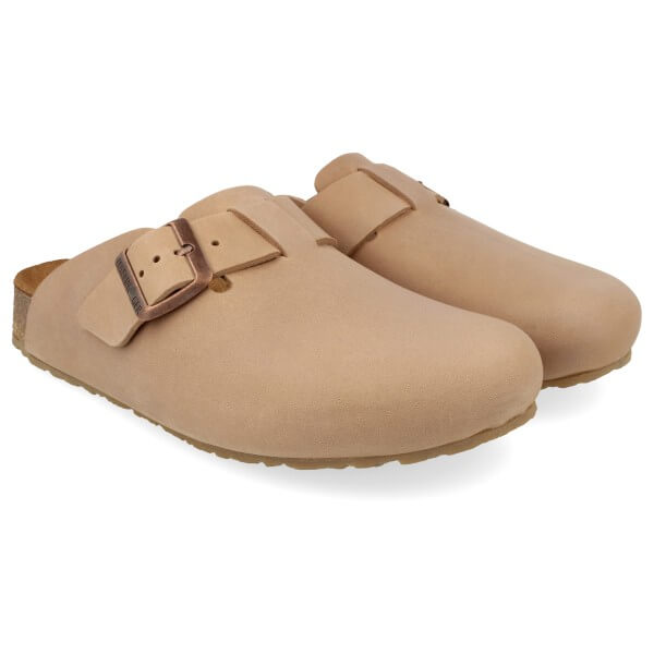 Clogs i blødt, lyst skind