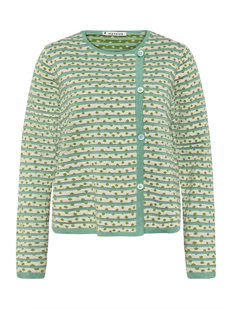 Grøn bluse med asymmetrisk lukning
