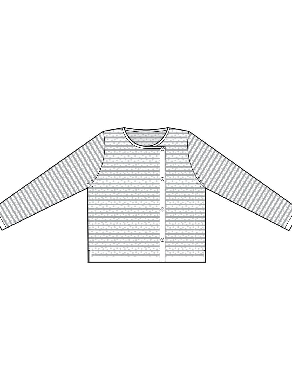 Grøn bluse med asymmetrisk lukning