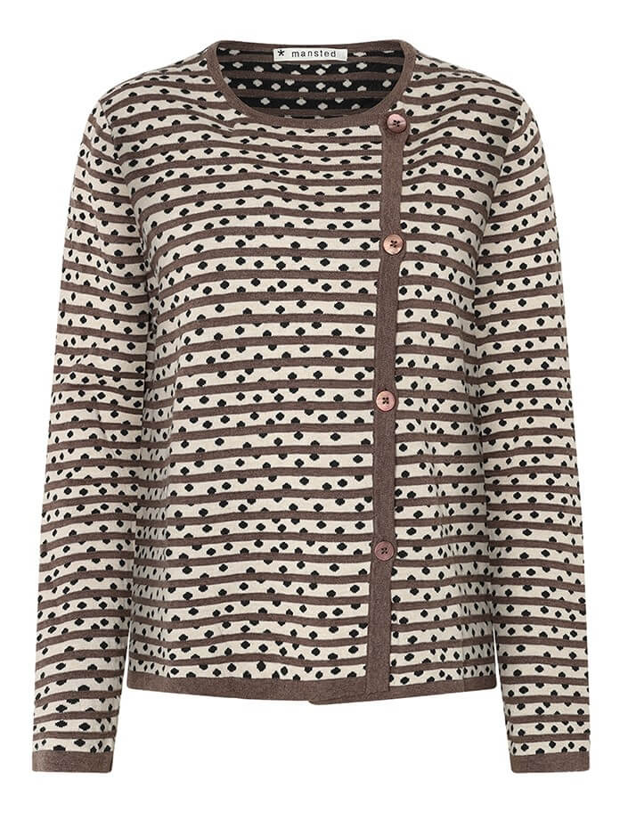 Brun bluse med asymmetrisk lukning