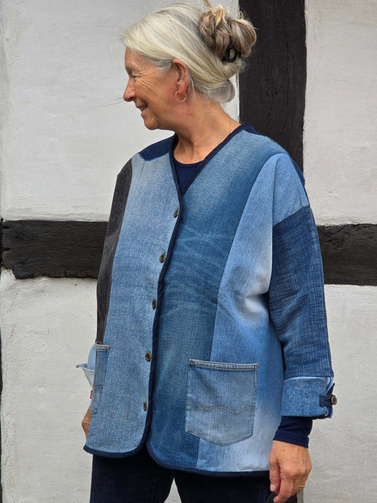 Let jakke af upcycled denim(01)