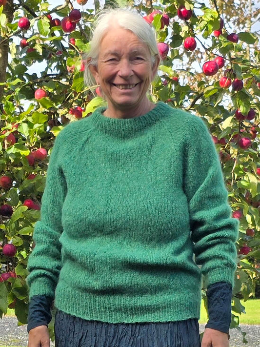 Håndstrikket sweater, grøn