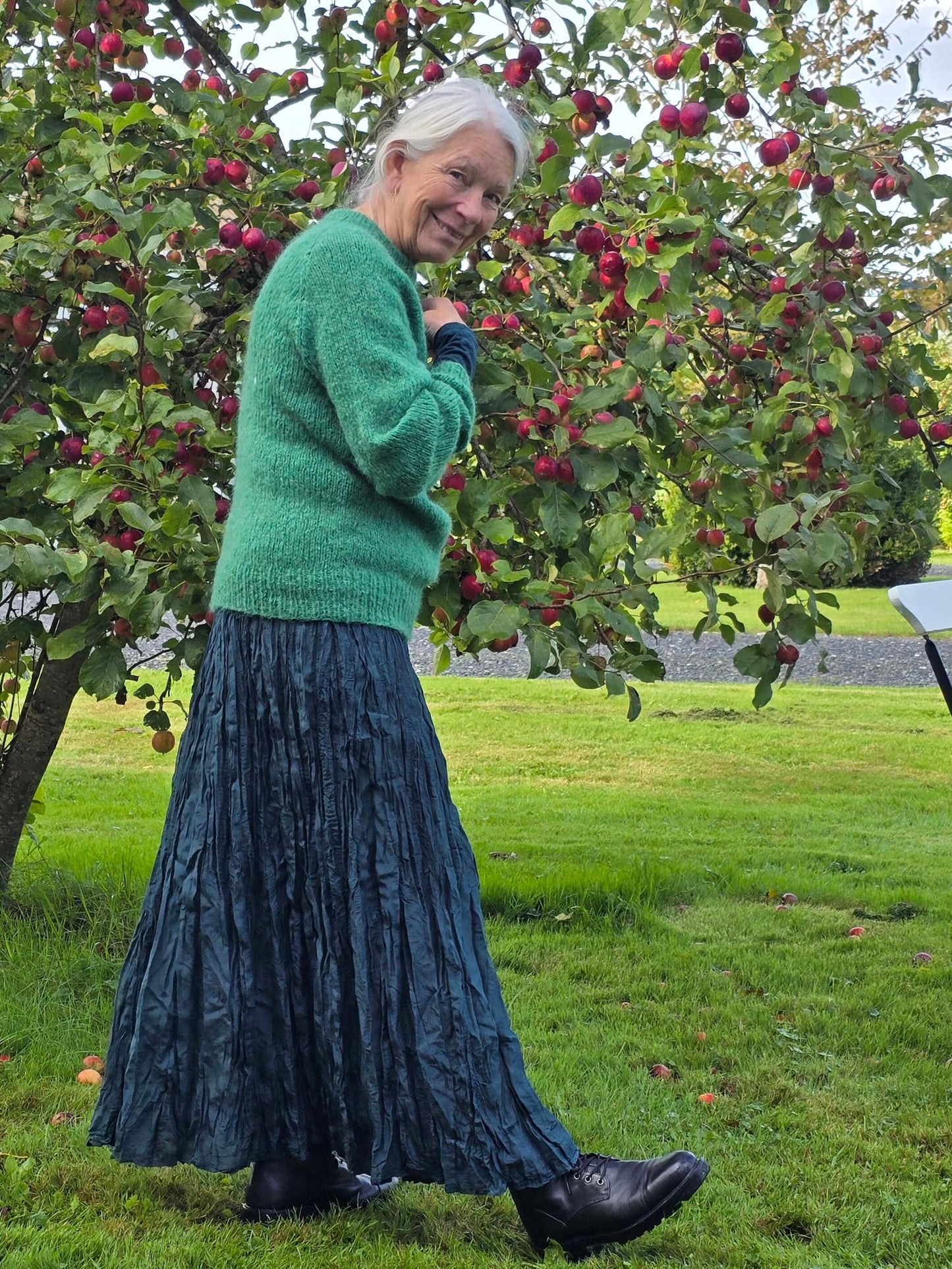 Håndstrikket sweater, grøn