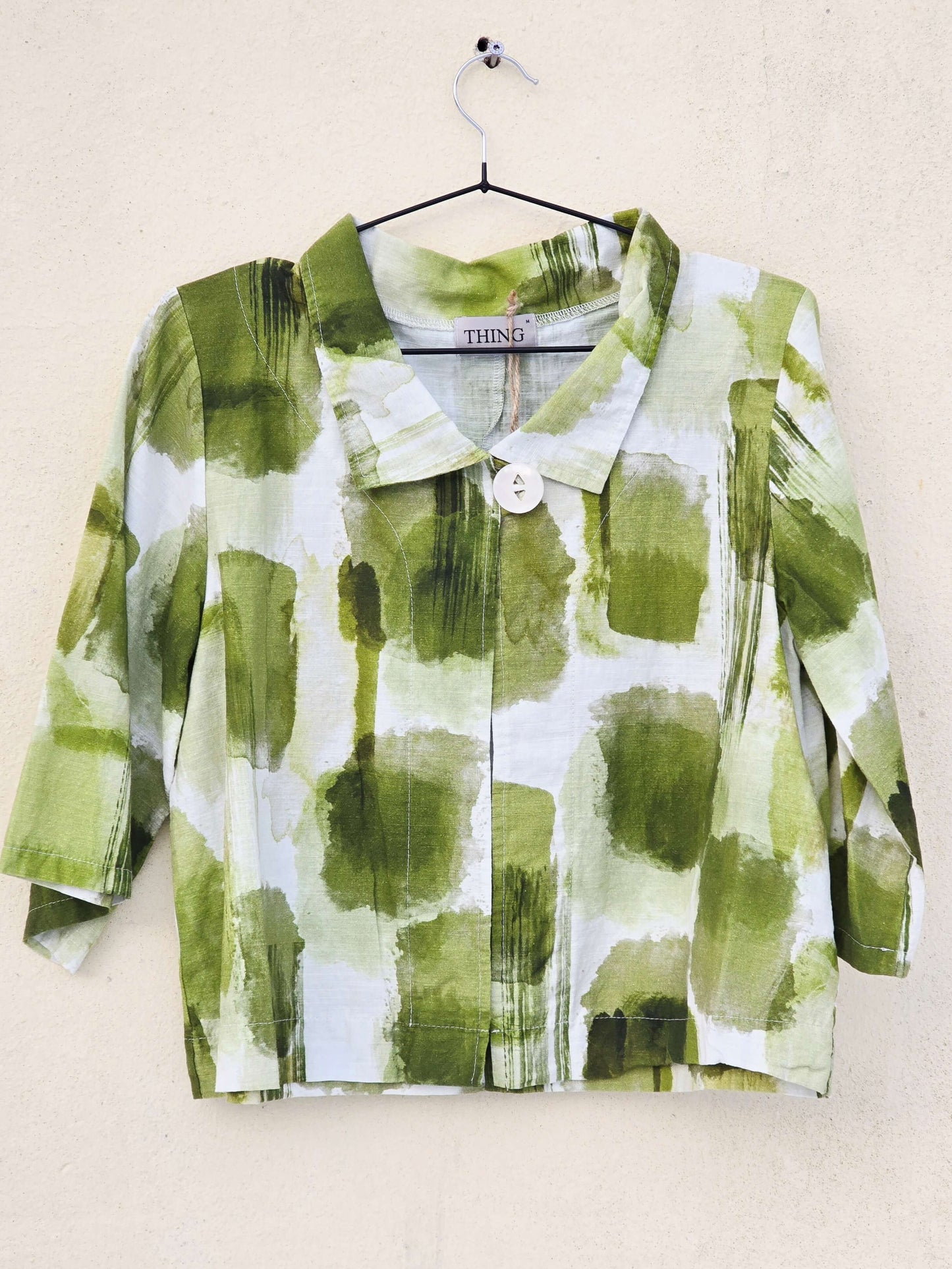 Lille hørjakke med print