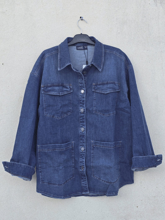 Lang denimjakke, rummelig model