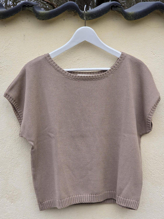 Strikket bluse i økologisk bomuld. model "Merle"