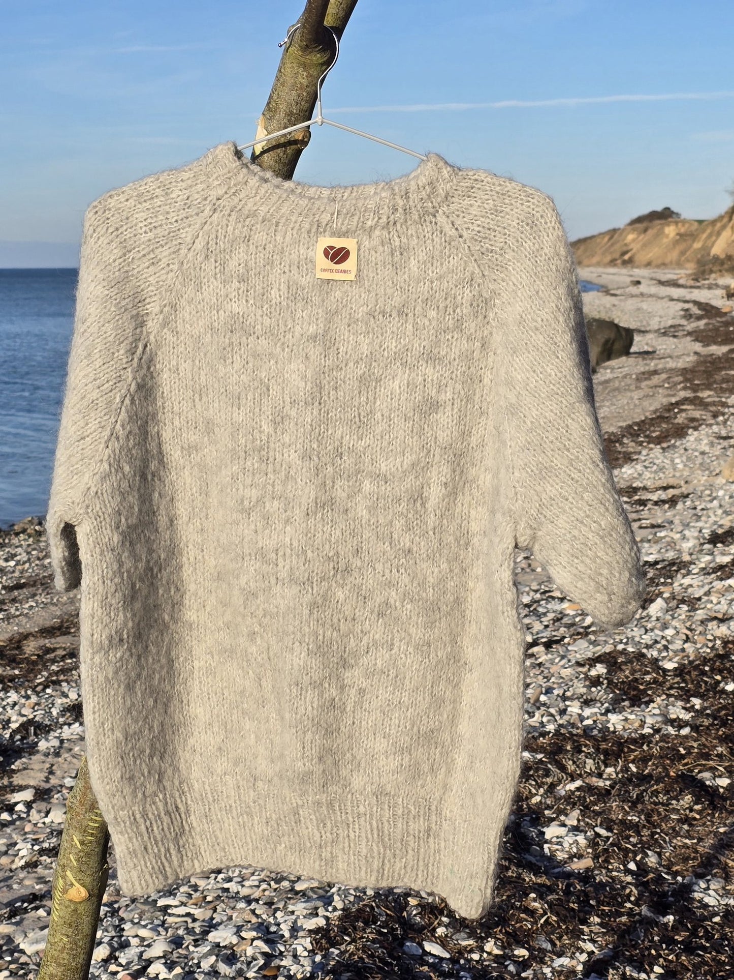 Håndstrikket T-shirt, Lysegrå