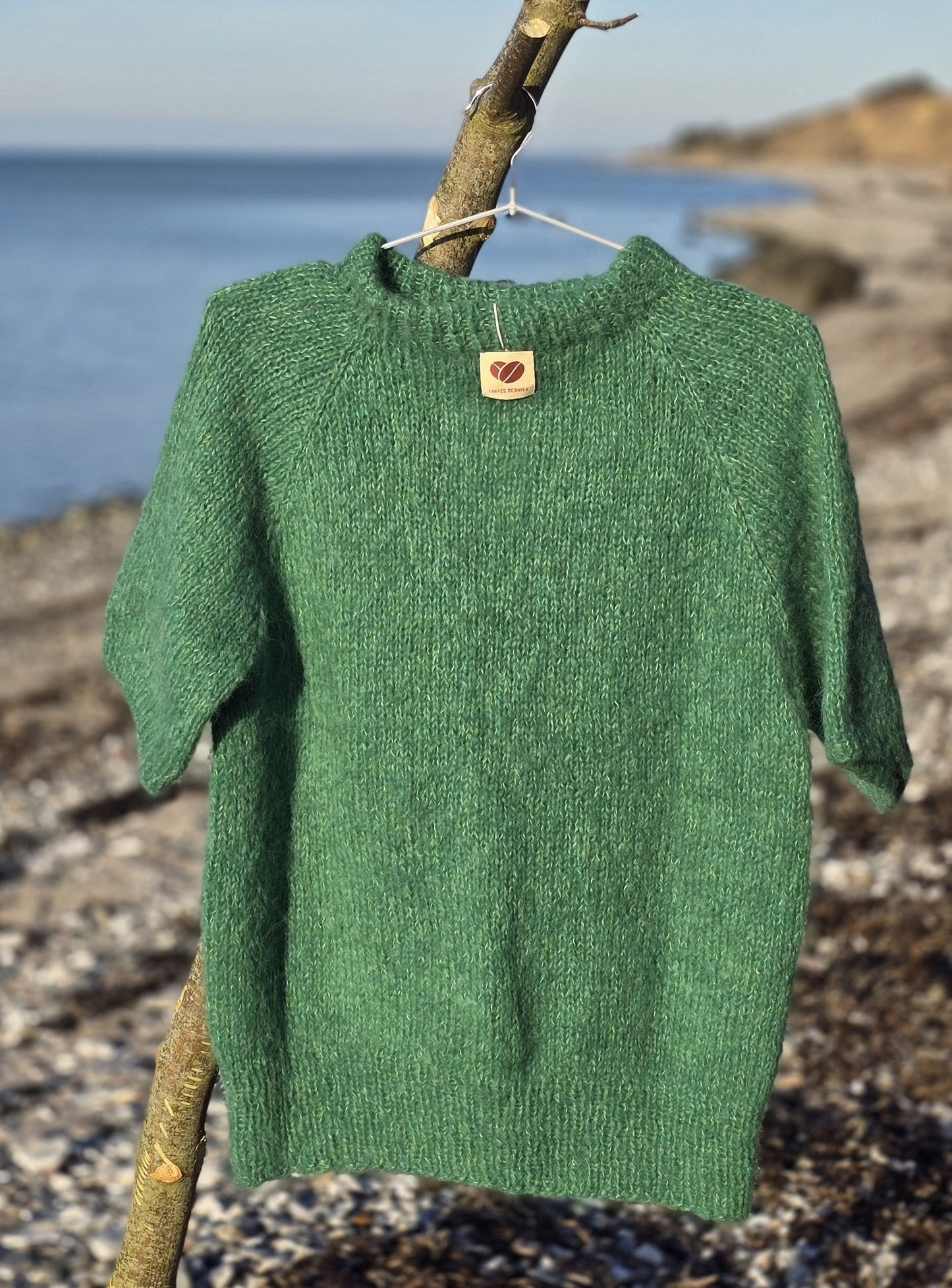 Håndstrikket T-shirt, grøn