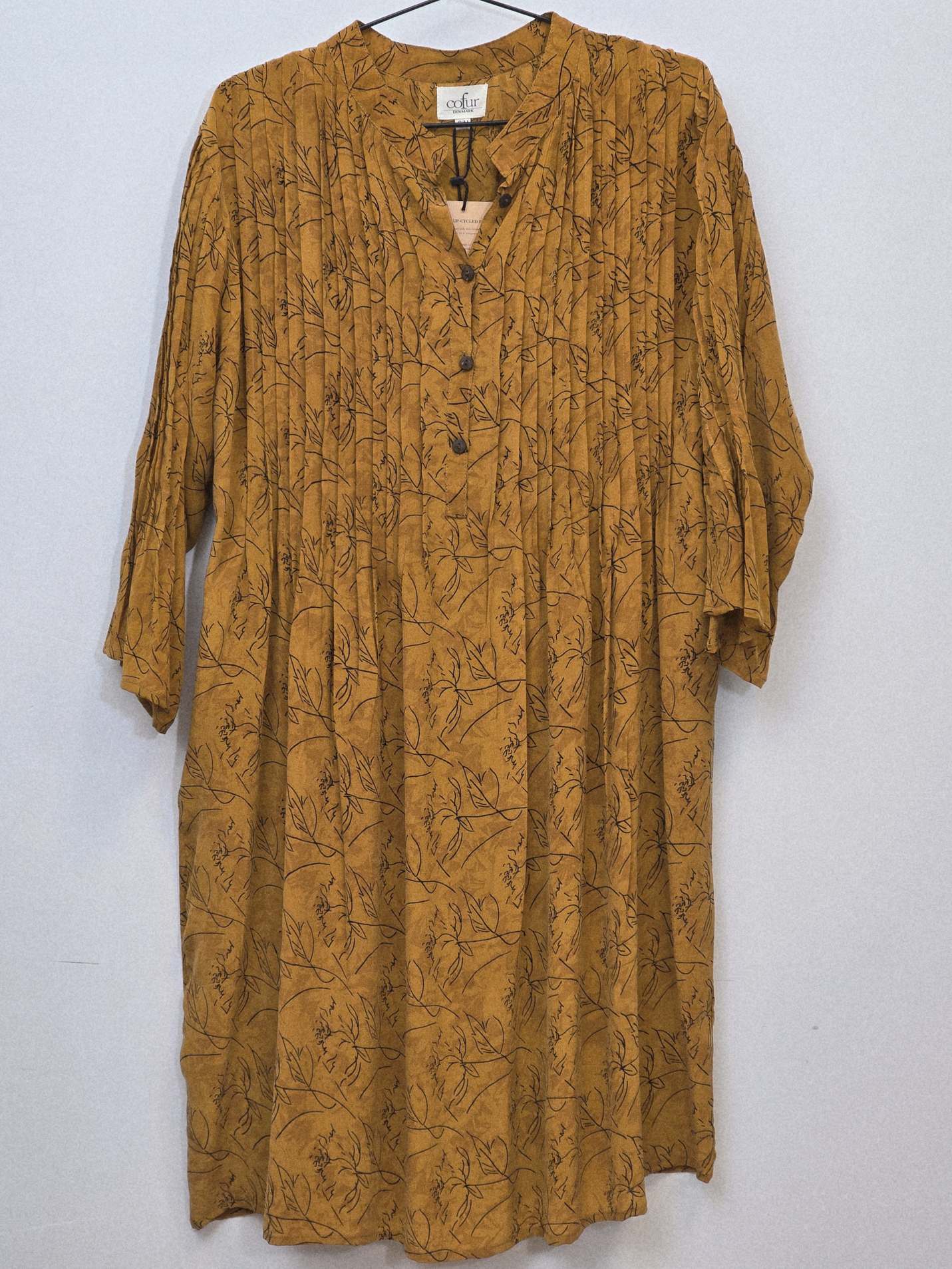 "City Dress" Gul med sort mønster S/M