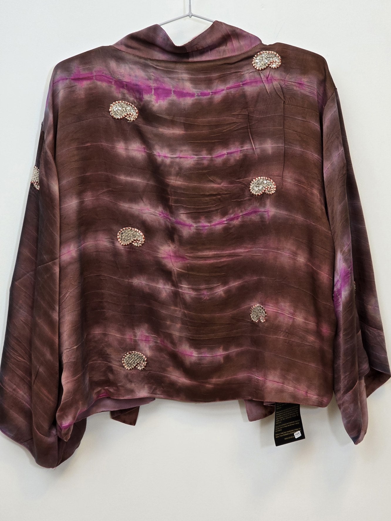 Vendejakke med rød/lilla batik