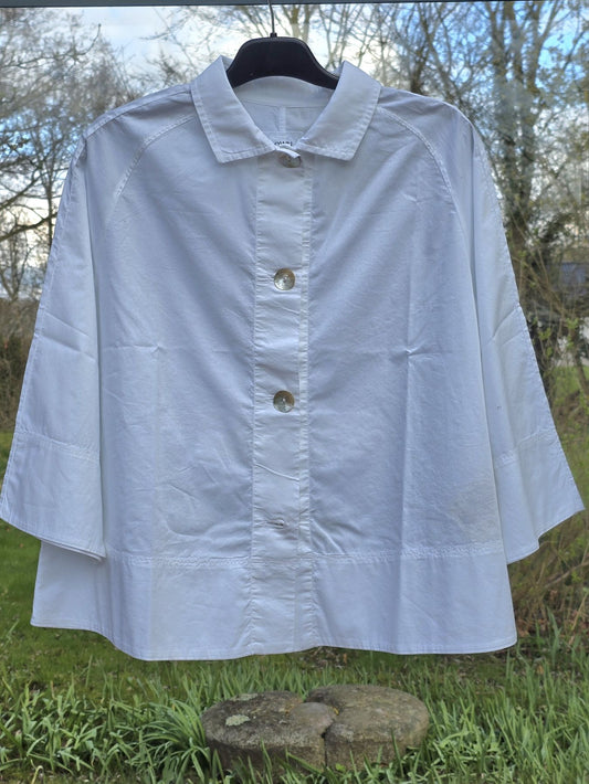 kort jakke/bluse i hvid, model 13038