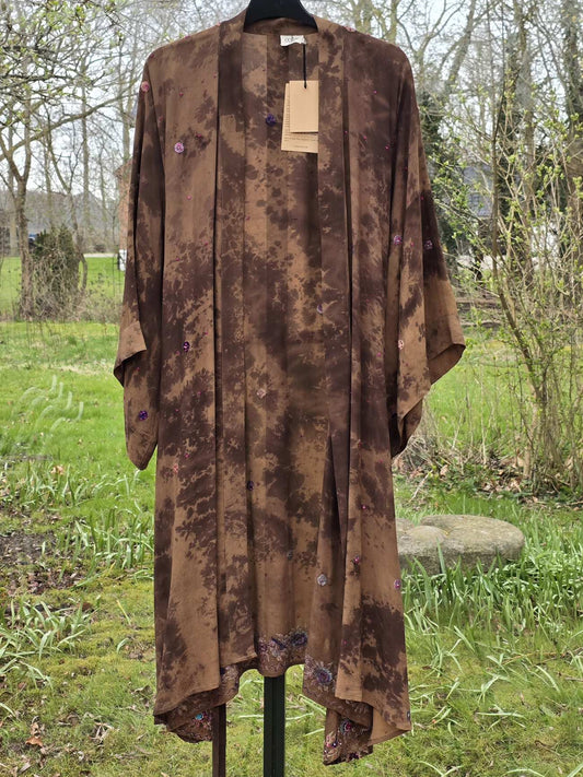Kimono, brun batik