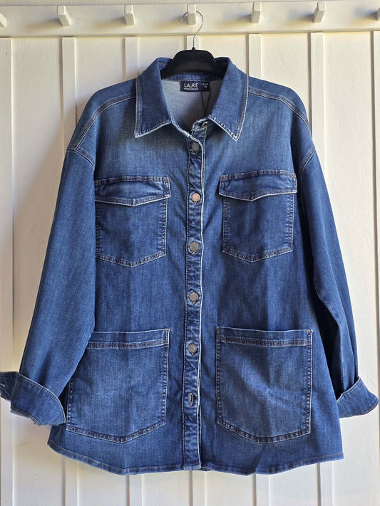 Lang denimjakke, rummelig model