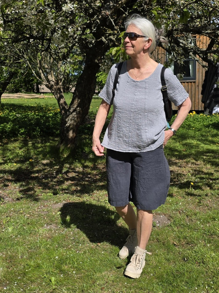 Fin bluse i hør og viskose