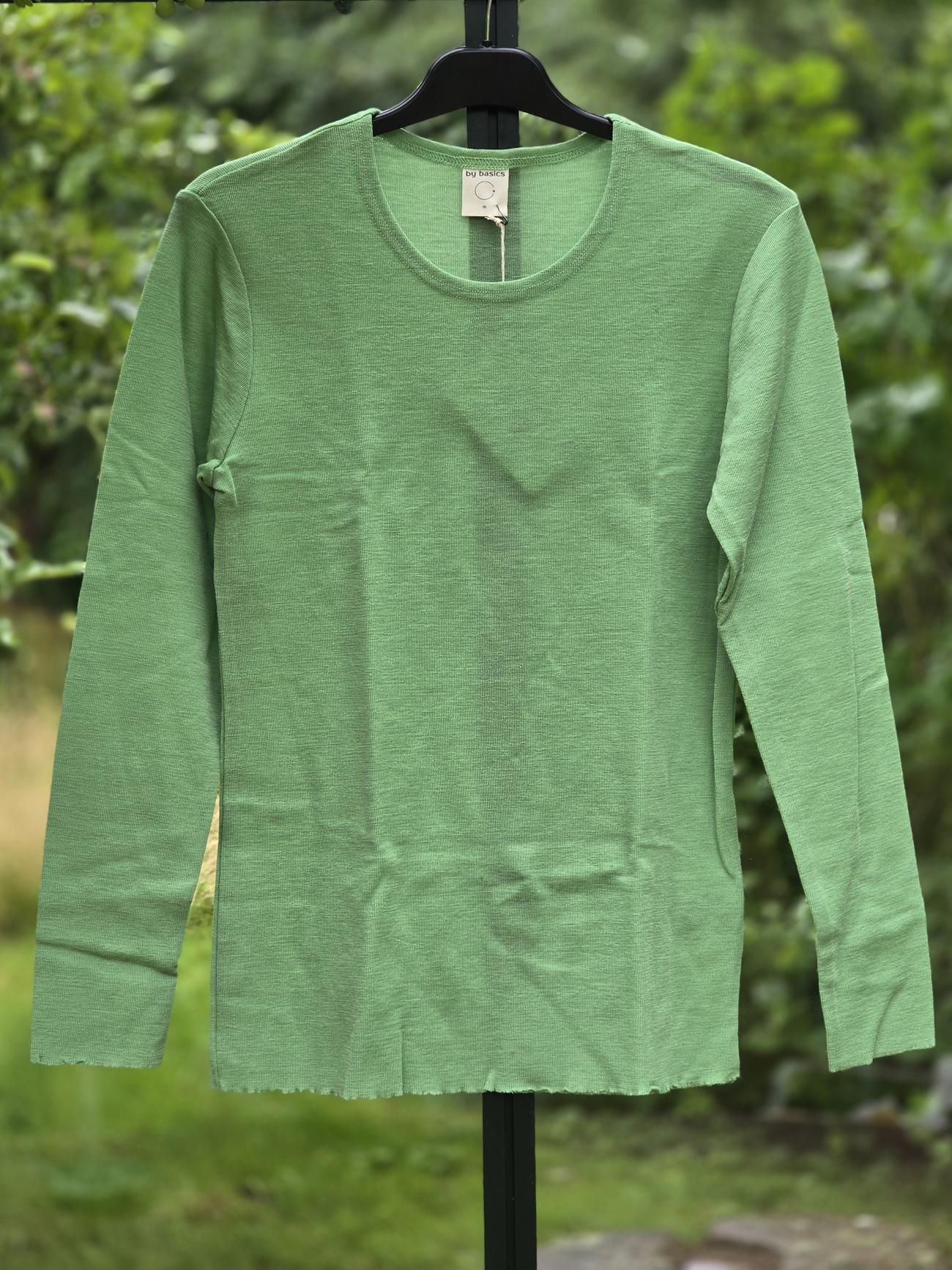 4002 Uldbluse med lange ærmer, Pistacie