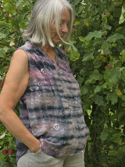 "Oda" Grå/pink med broderi M/L