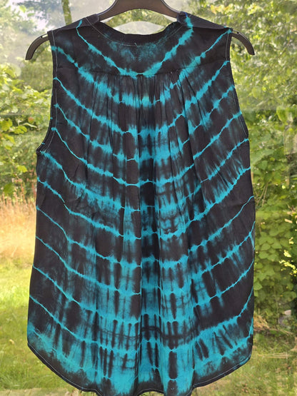 "Oda" Sort/turkis silketop S/M