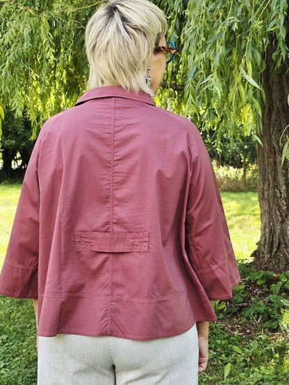 Lab top blouse i farven Burgundy