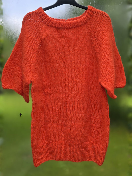 Håndstrikket T-shirt, orange