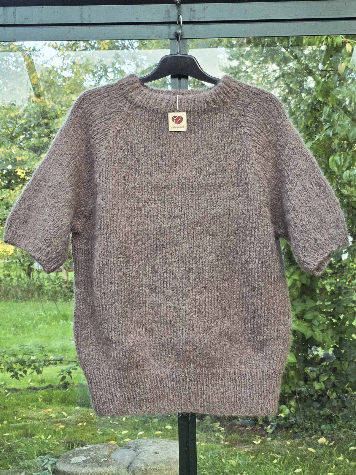 Håndstrikket T-shirt, brown coffee