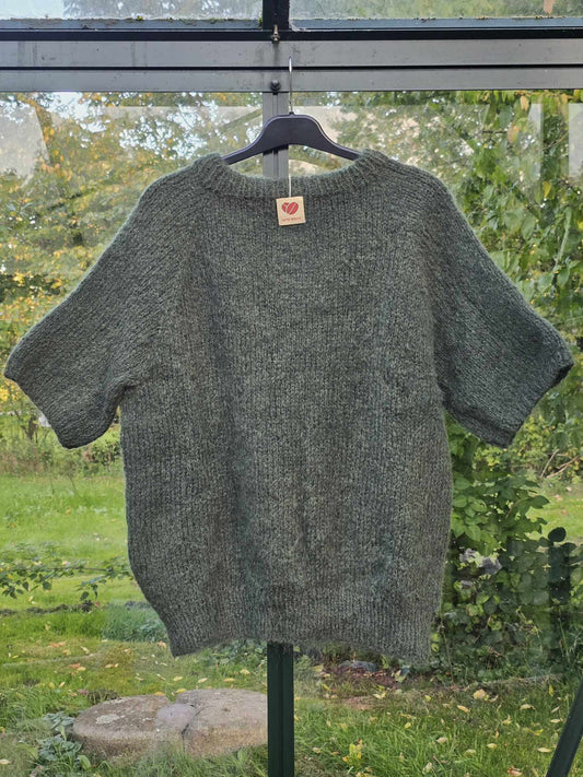 Håndstrikket T-shirt, bottlegreen