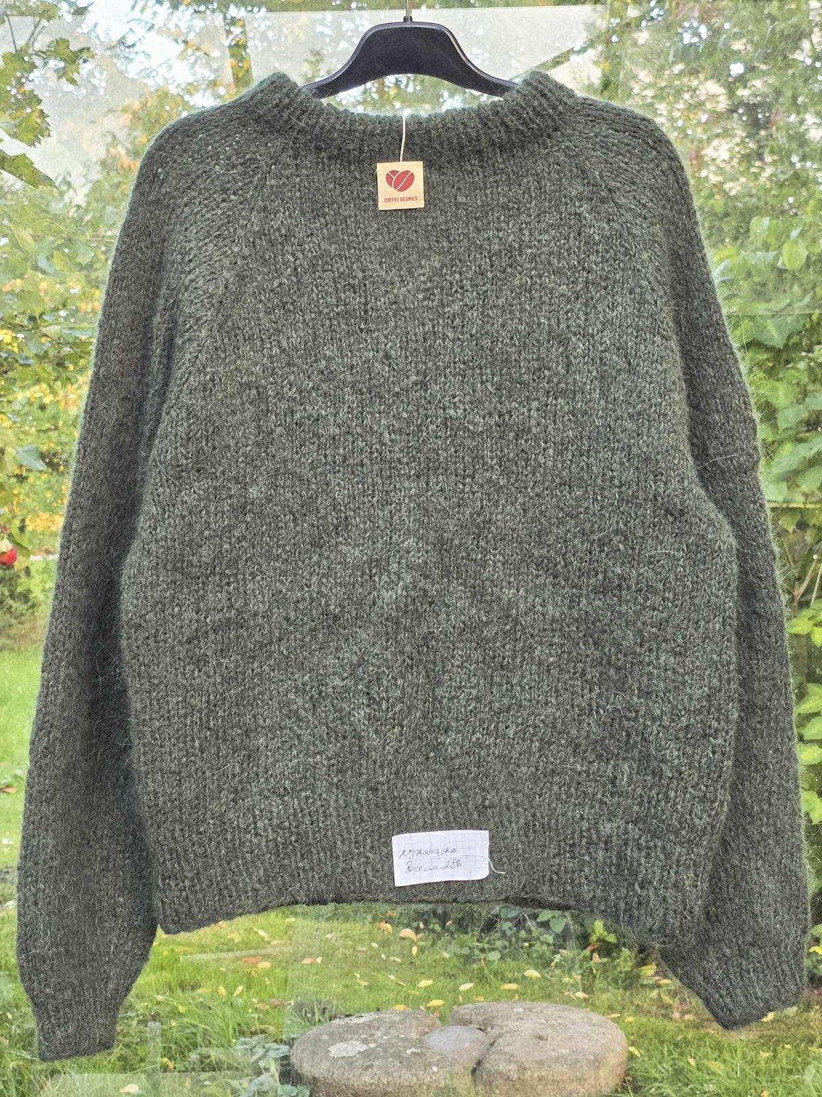 Håndstrikket sweater, bottlegreen