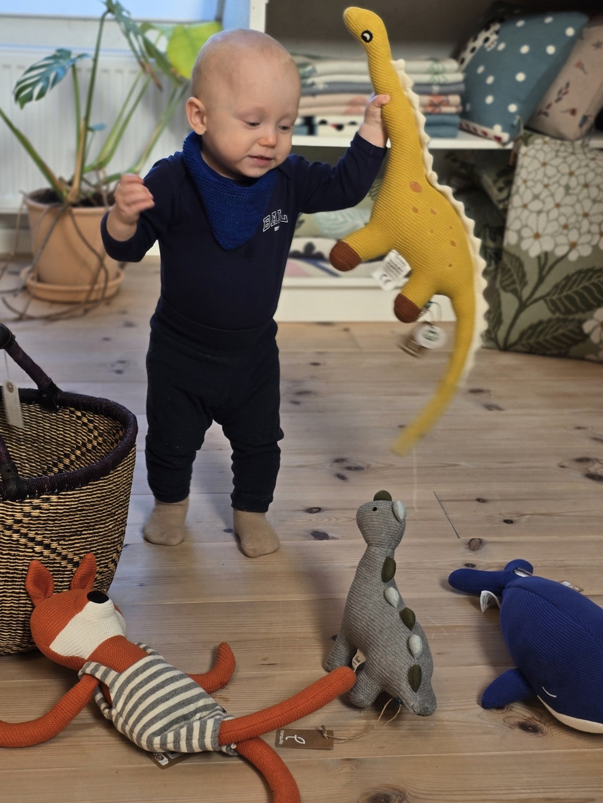 Strikket krammedyr, stor Dino