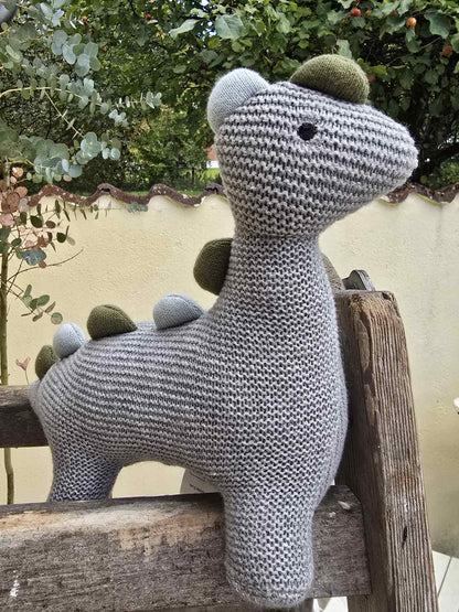 Strikket krammedyr, lille Dino