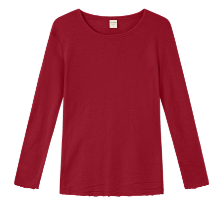 4002 Uldbluse med lange ærmer, Chili Red