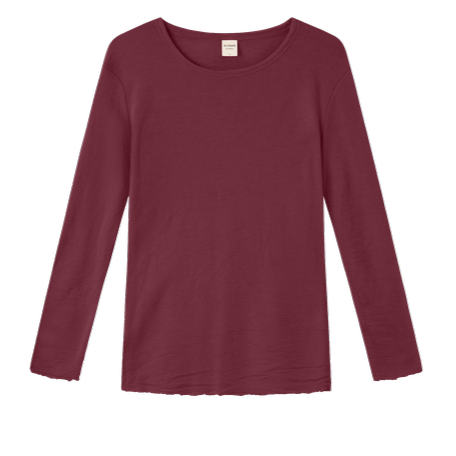 4002 Uldbluse med lange ærmer, Earth Red