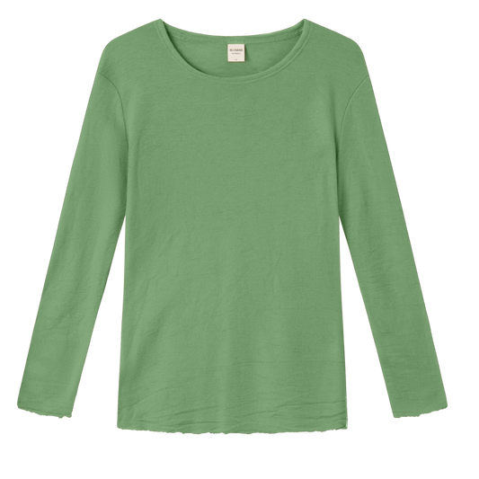 4002 Uldbluse med lange ærmer, Pistacie