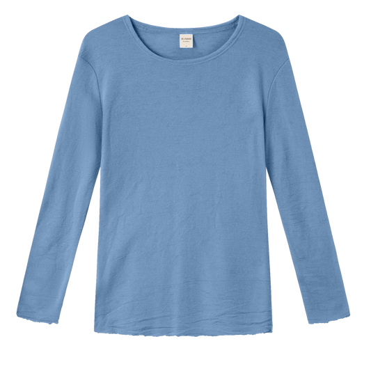 4002 Uldbluse med lange ærmer, Milky Blue